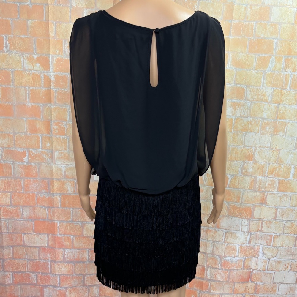 Aiden by Aiden Mattox Fringe Detail Chiffon Blouson Dress - Picture 7 of 13